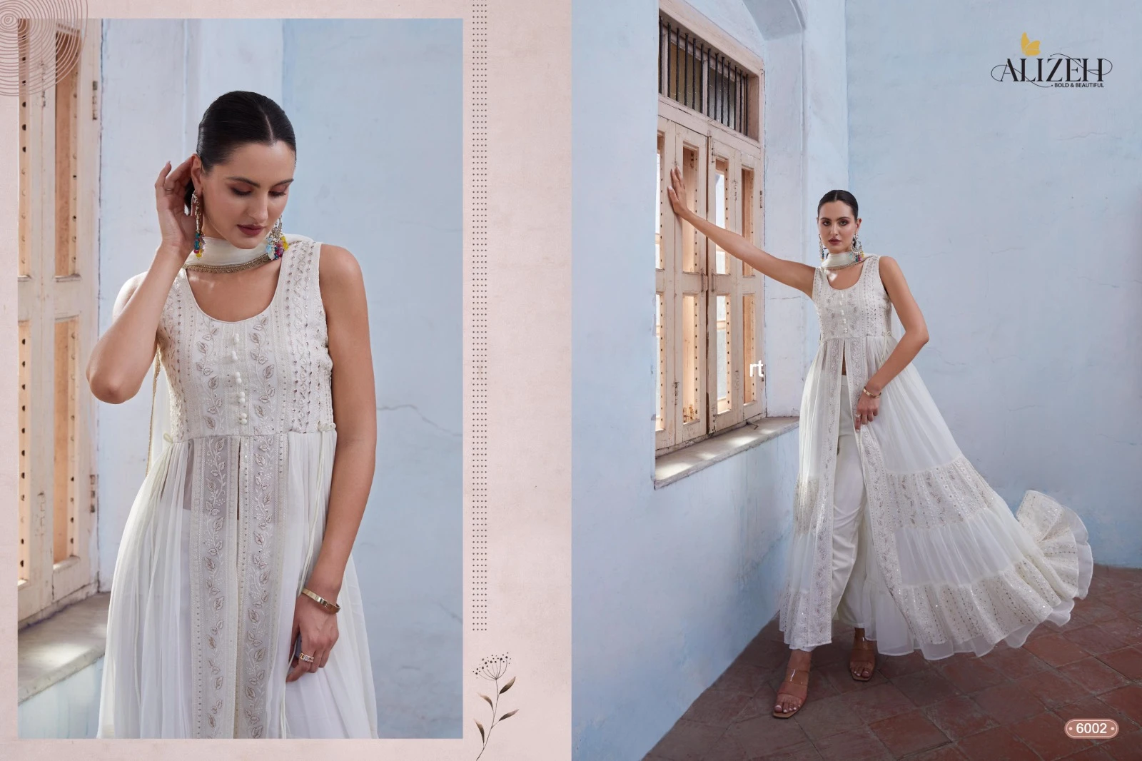 Alizeh Gulbahar Vol 4 Georgette Wholesale Fancy Western Styles Suit Catalog — Wholesale Salwar Suits, Alizeh wholesale from Surat - Gallery Image 9